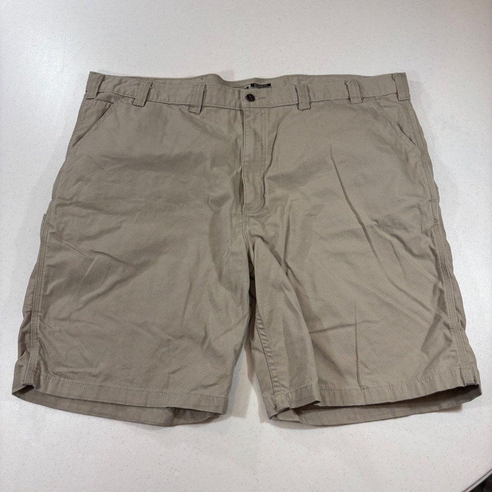 Carhartt Rugged Flex Relaxed Fit Canvas Work Shorts Tan Mens 48 BS2514-M